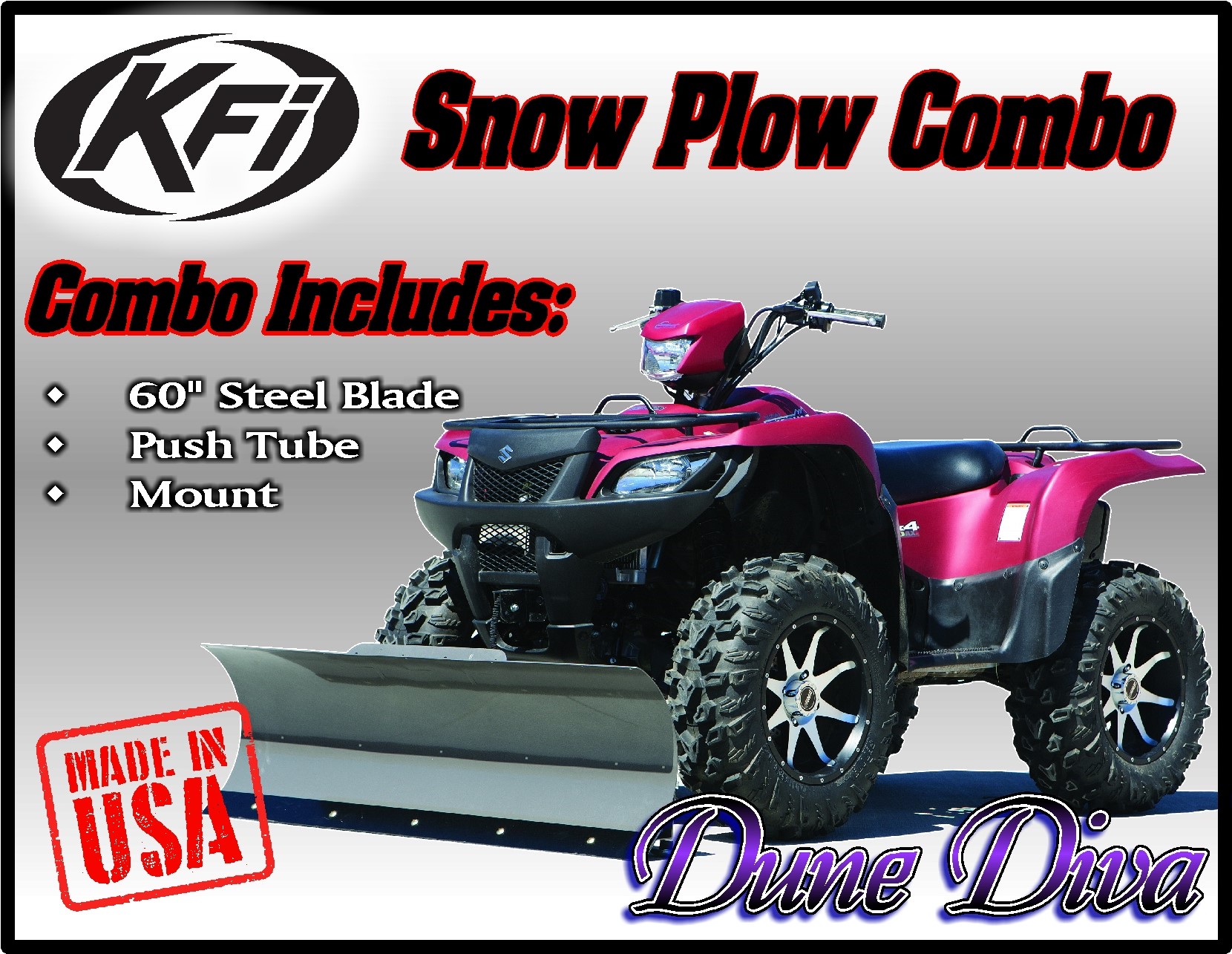 Open Trail by KFI 48 Steel Straight Blade Plow//Mount Bracket compatible with various 2013-on Can-Am Outlander /& Renegade Models Push Tube Kit